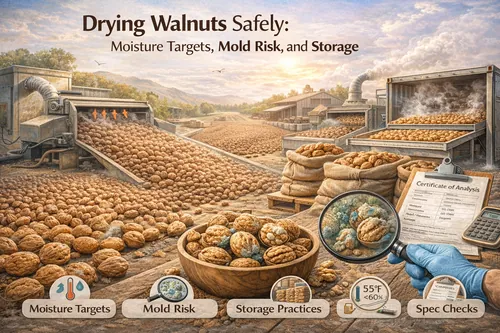 Drying Walnuts Safely: Moisture Targets, Mold Risk, and Storage - California Walnut Crop & Harvest — Atlas Nut Supply