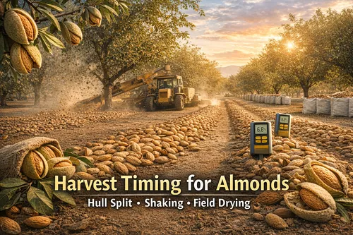 Harvest Timing for Almonds: Hull Split, Shaking, and Field Drying - California Almond Crop & Harvest — Atlas Nut Supply