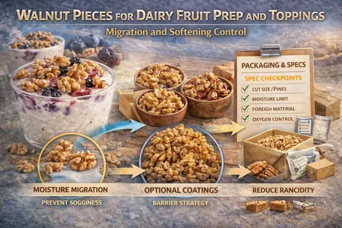 Walnut Pieces for Dairy Fruit Prep and Toppings: Migration and Softening Control - Walnut Industrial Applications — Atlas Nut Supply