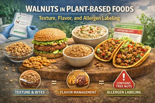 Walnuts in Plant-Based Foods: Texture, Flavor, and Allergen Labeling - Walnut Industrial Applications — Atlas Nut Supply